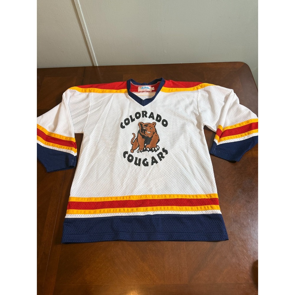 VTG Alpha Sportswear Colorado Cougars Hockey Jersey Mesh 71 Burlingame Canada M